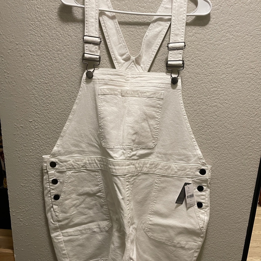 Lane Bryant White Denim Overall Shorts